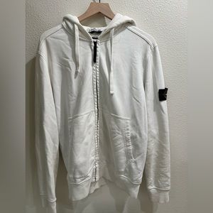 Stone Island Zip Up Hoodie XL White